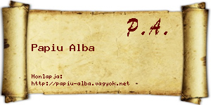 Papiu Alba névjegykártya